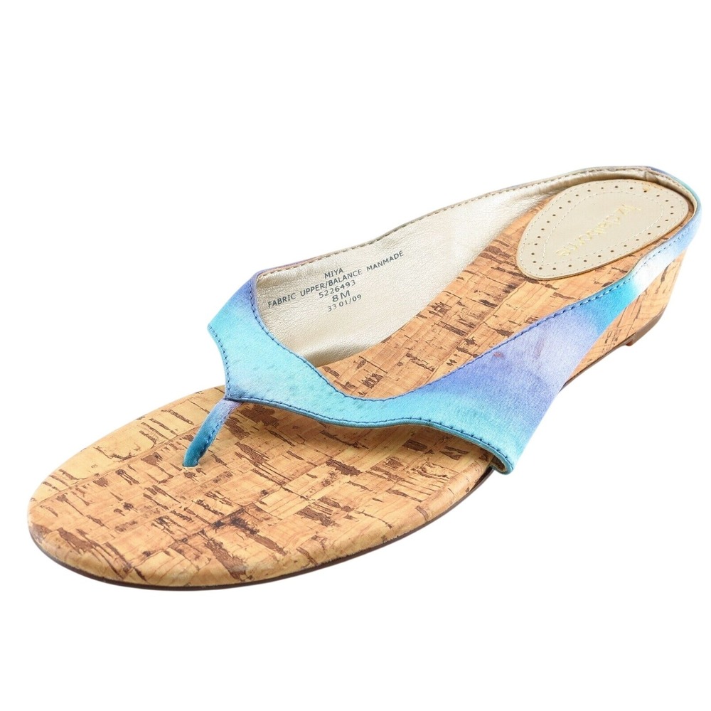 Liz Claiborne Flip‎ Flops Blue Fabric Women Shoes Size 8 Medium
